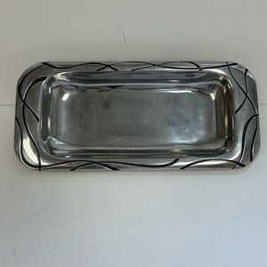Lenox Vibe Bread Vegetable Tray Dish Metal Serveware  14.5 Inch